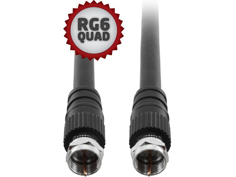 Pro2 RG6 Quad Shield Coaxial Cable Pre Terminated 10m & 15m Leads ...